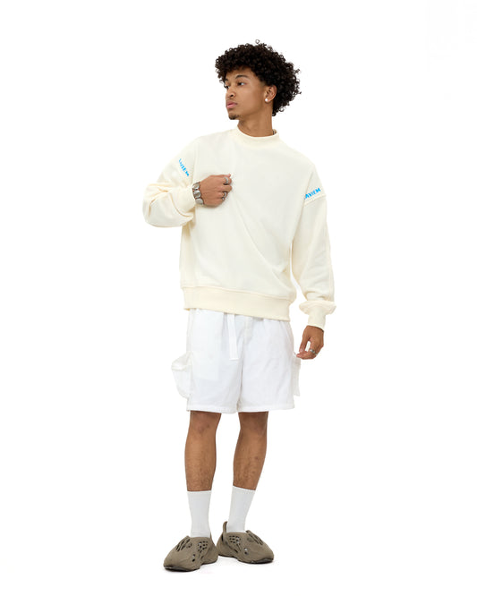 LAVIEM Unisex Oversized Cotton Sweater – Streetwear Comfortable Fit Sweatshirt for Casual Menswear and Urban Outfits in Beige